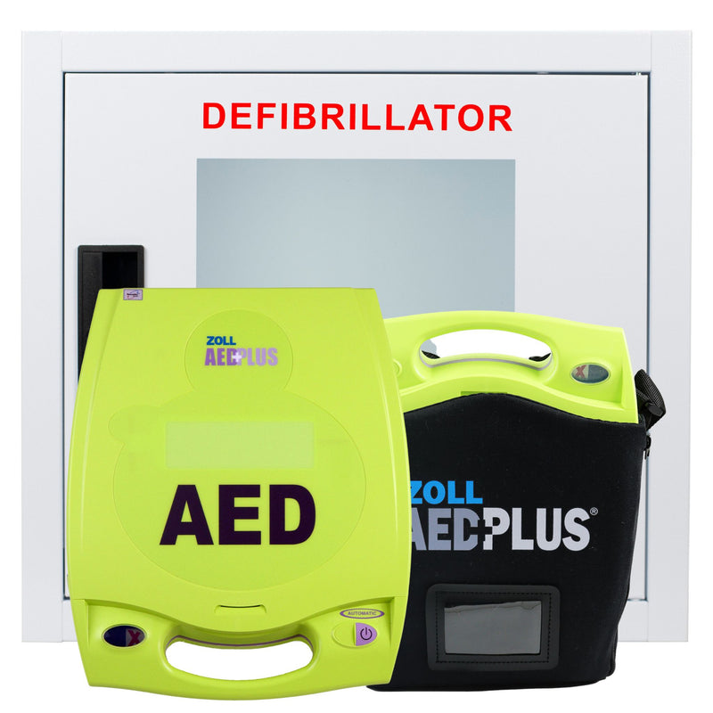 Zoll AED Plus - Recertified AED Value Package with Semi Recessed Cabinet