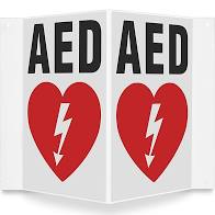 AED wall sign- 3 way