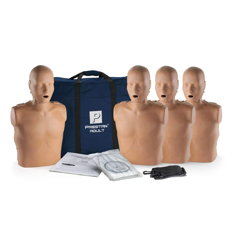 PRESTAN ADULT CPR MANIKIN W/O MONITOR - 4 PACK - DARK SKIN