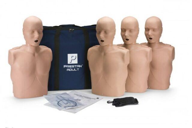 PRESTAN ADULT JAW THRUST CPR MANIKIN W/O CPR MONITOR - 4 PACK - MEDIUM SKIN