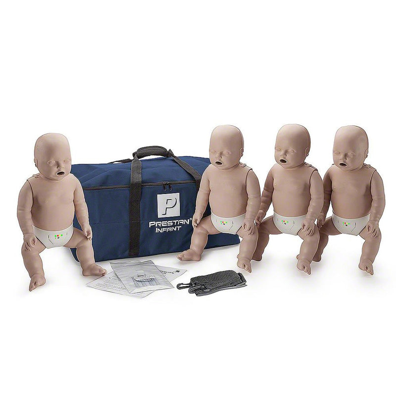 PRESTAN INFANT / BABY CPR MANIKIN W/ MONITOR - 4 PACK - MEDIUM SKIN