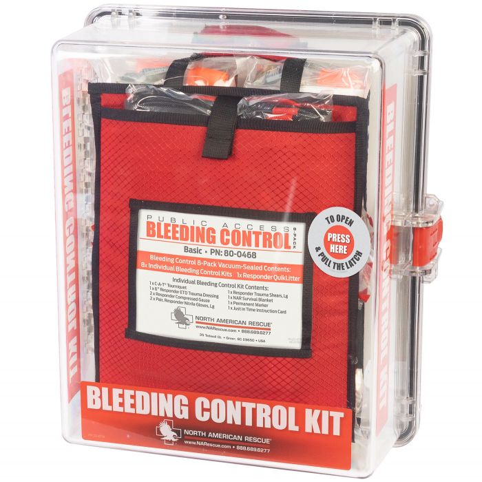 Public Access Bleeding Control Stations - 8-Pack Vacuum Sealed