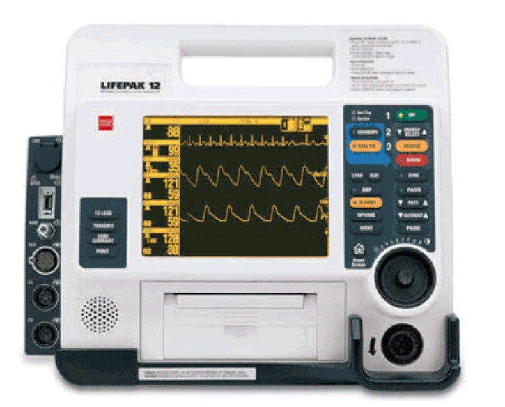 Physio Control Lifepak 12 - 12 Lead AED, Pacing, NIBP, SpO2, EL Screen - Refurbished Recertified