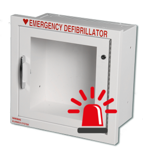 Semi Recessed AED Wall Cabinet with alarm